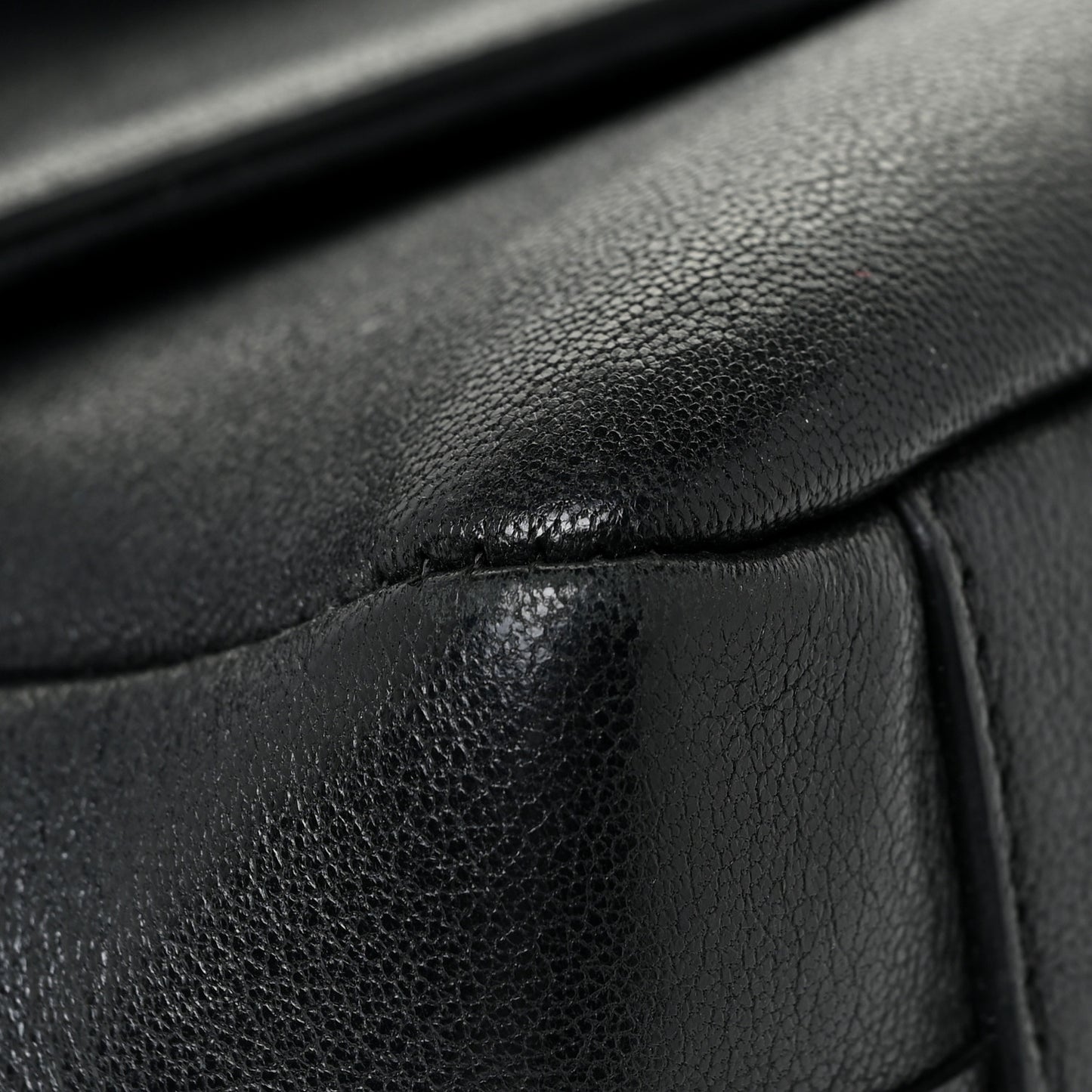 Sheepskin Chevron Quilted Mini Double Chevron Flap Black