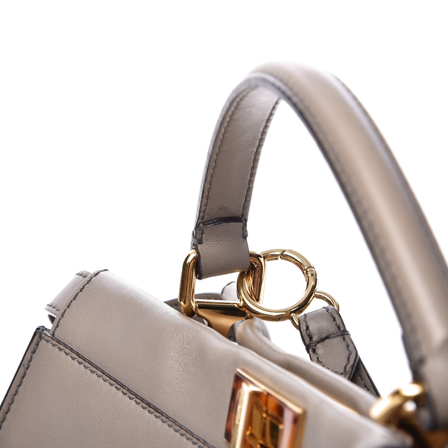 Vitello Seta Suede Plexiglass Tortoise Large Peekaboo Iconic Satchel Asfalto Marrone