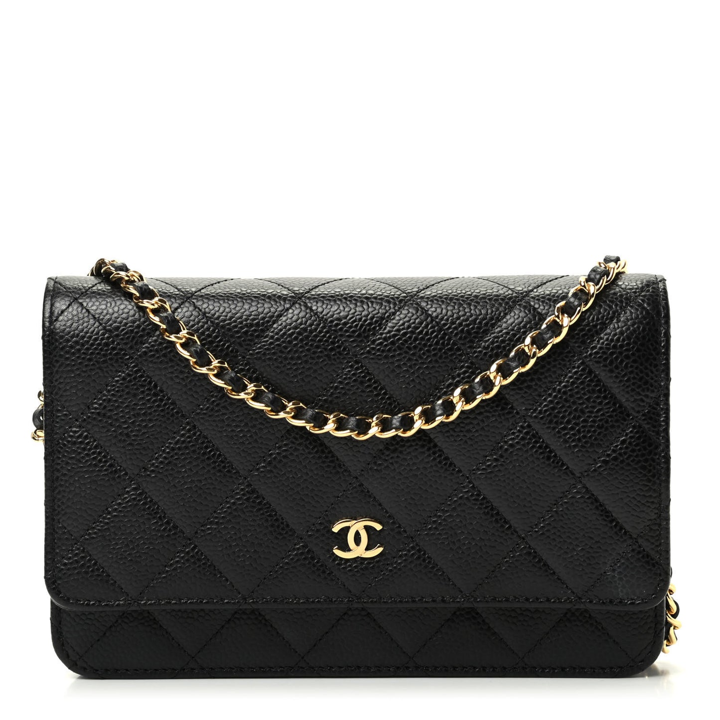 Caviar Quilted Wallet On Chain WOC Black