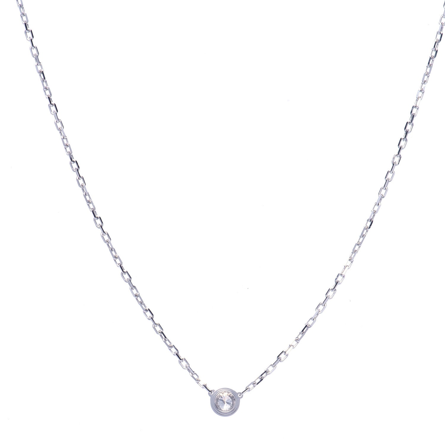 Cartier 18K White Gold Diamond SM D'Amour Pendant Necklace 1 of 6