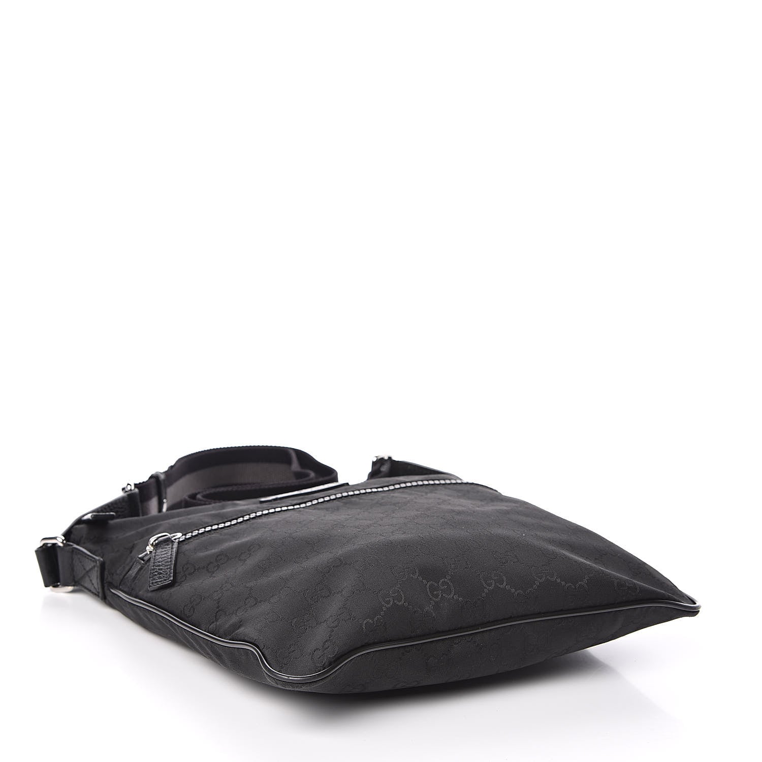 Gucci Nylon Monogram Small Flat Messenger Bag Black 4 of 10