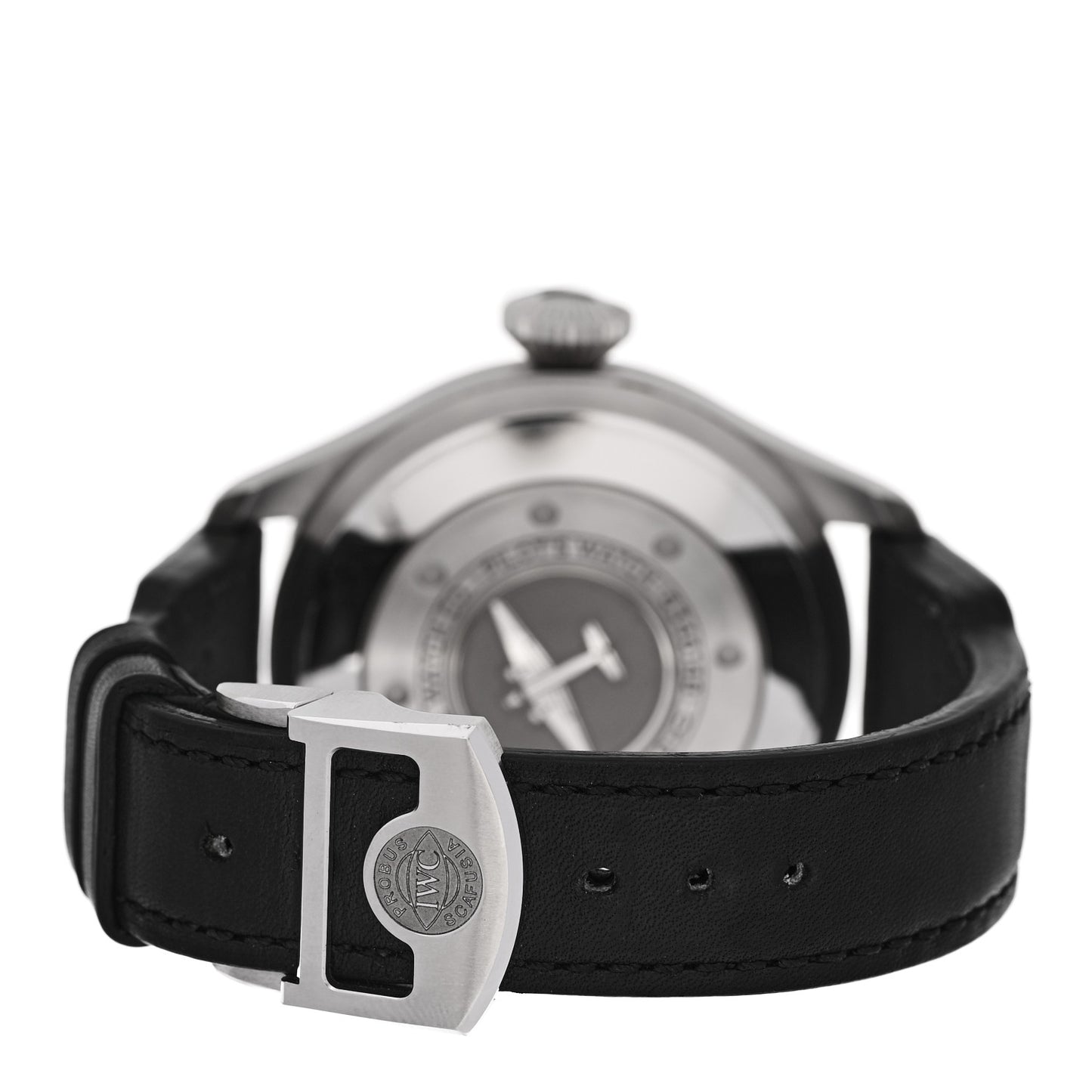 Stainless Steel Calfskin 46mm Schaffhausen Pilot Automatic Watch Black IW501001