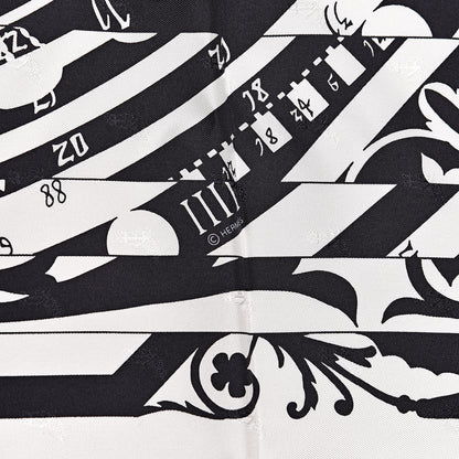 Hermes Silk Astrologie Nouvelle Tattoo Scarf 90 Black White 6 of 8