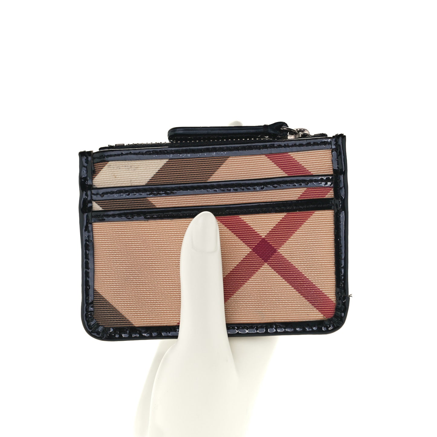 Nova Check Patent Zip Card Holder Black