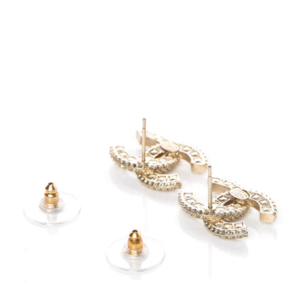 Chanel Crystal CC Earrings Gold 3 of 4