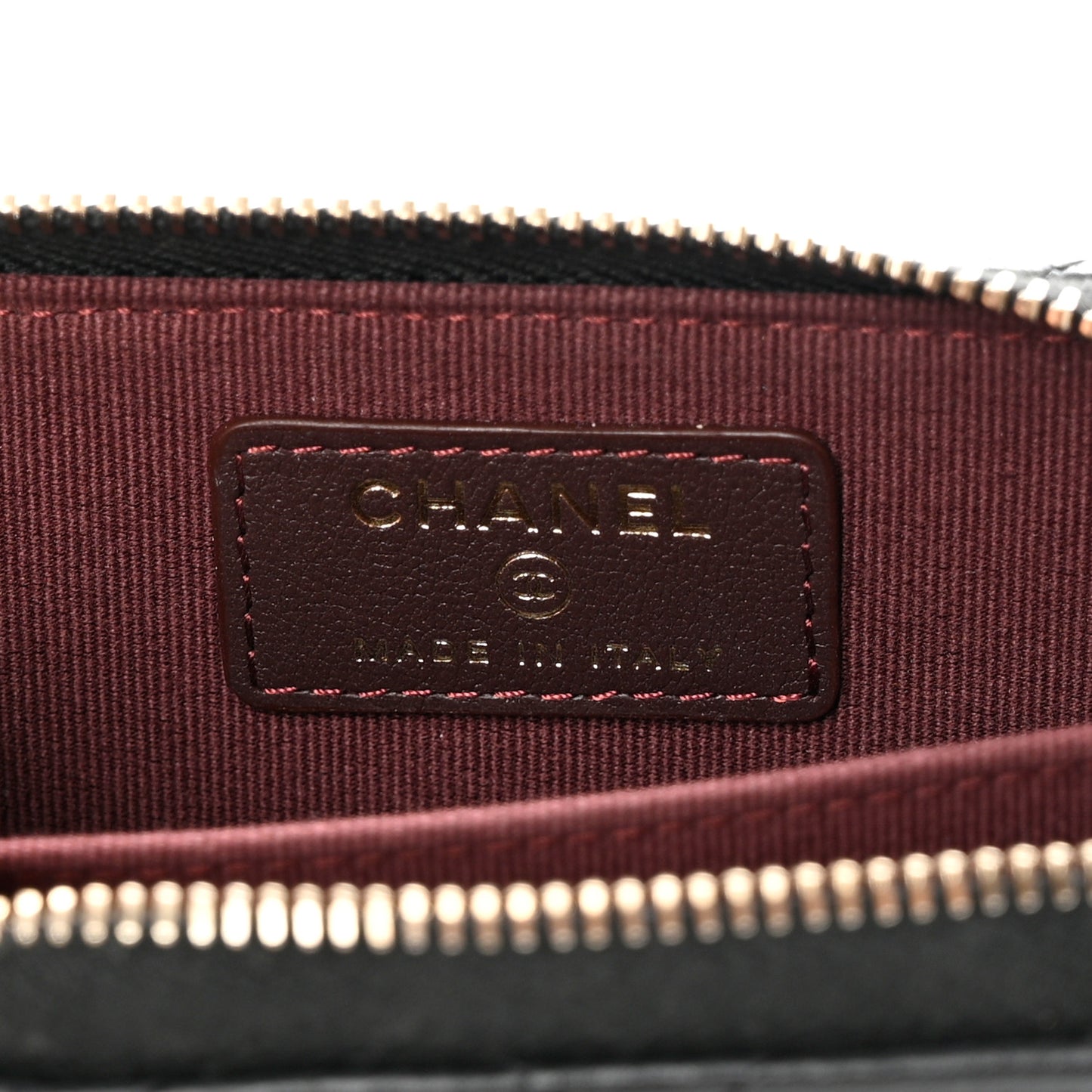 Lambskin Quilted Zip Card Holder Black