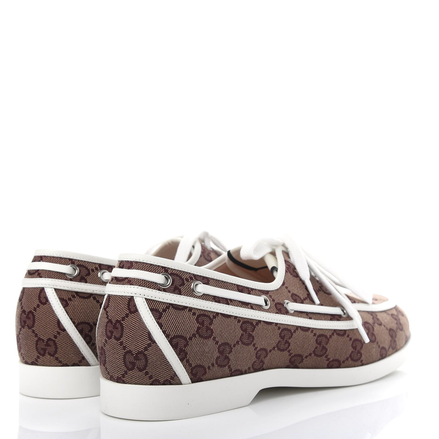 Monogram Mens Boat Shoes 9 Sahara Rubino White