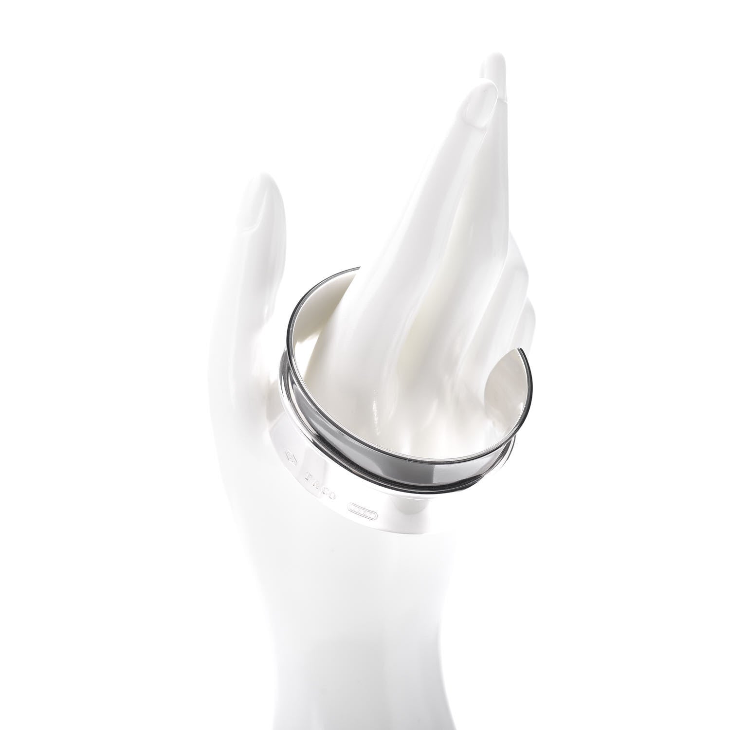 Tiffany Titanium Sterling Silver 1837 Wide Belt Cuff Bracelet 2 of 4