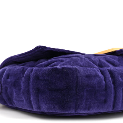 Fendi Velvet FF Embossed Baguette Viola Plus 10 of 10