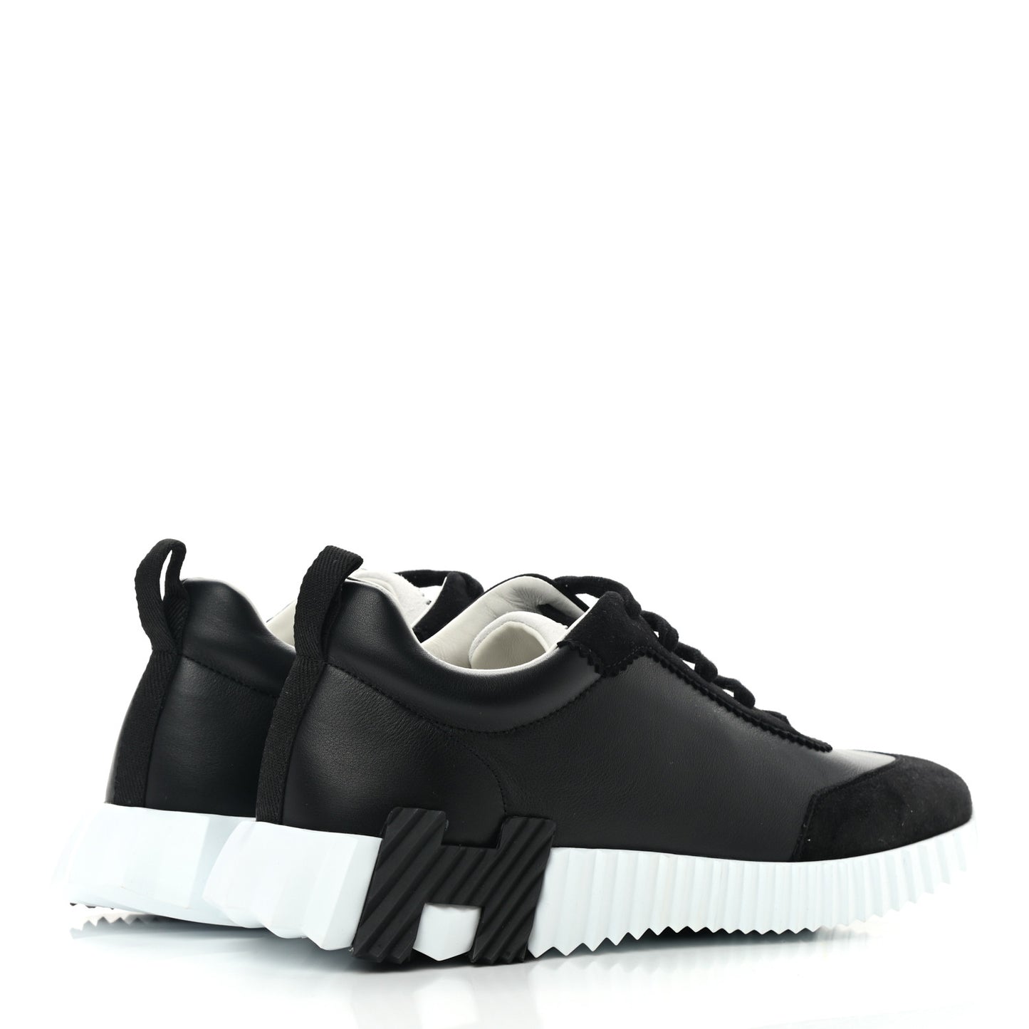 Goatskin Suede Goatskin Bouncing Sneakers 39.5 Black White