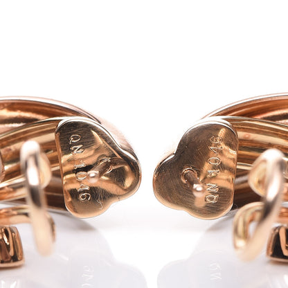 Cartier 18K Pink Yellow White Gold 9.5mm Trinity Hoop Earrings 4 of 5