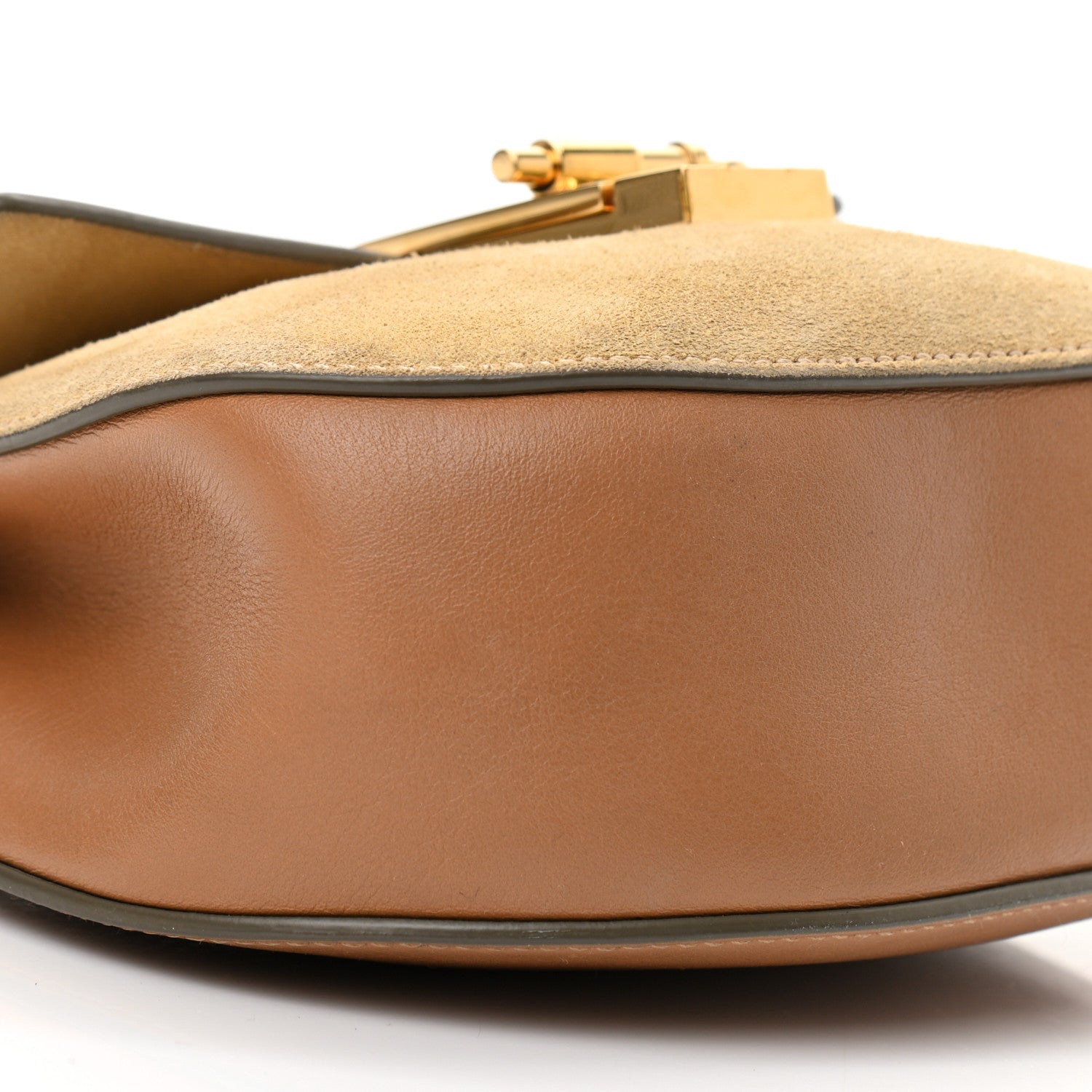 Chloe Suede Smooth Calfskin Drew Shoulder Bag Milky Coffee 8 of 12