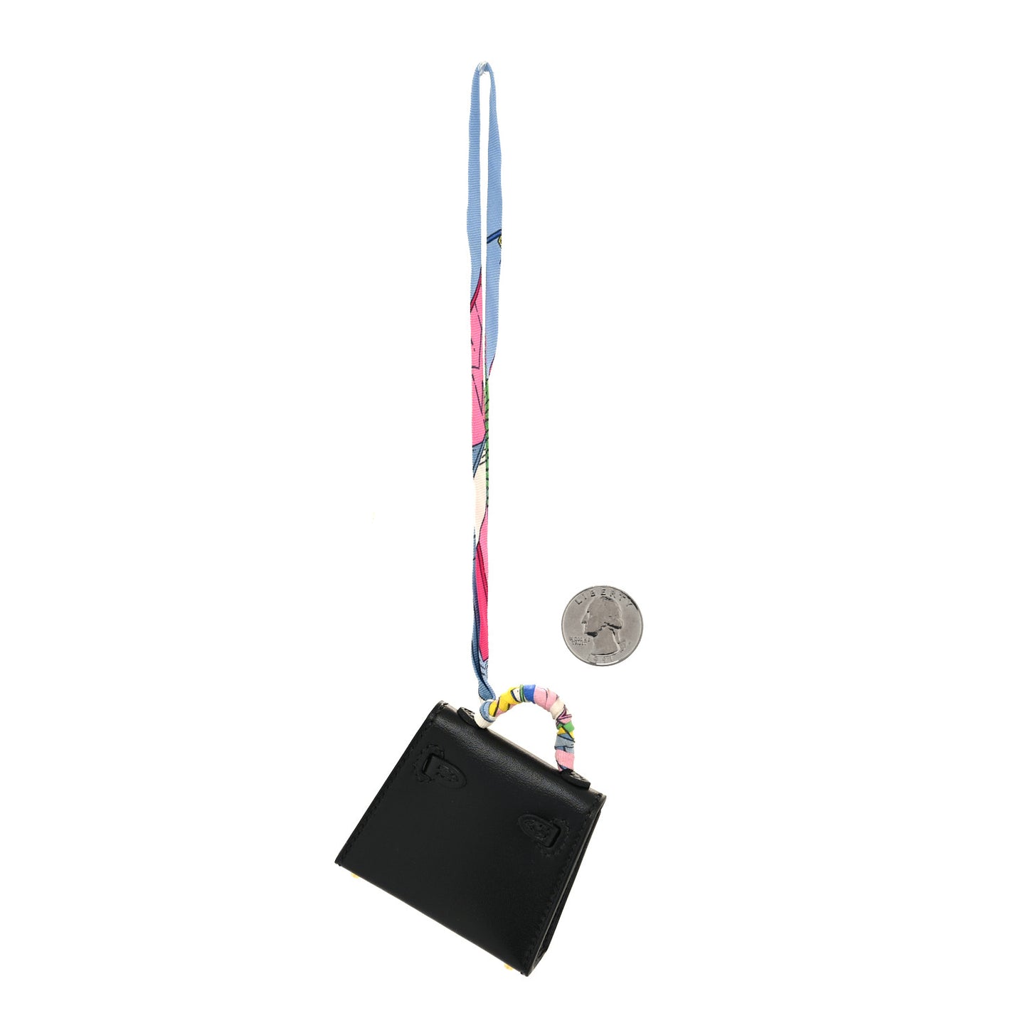 Tadelakt Mini Kelly Twilly Bag Charm Black
