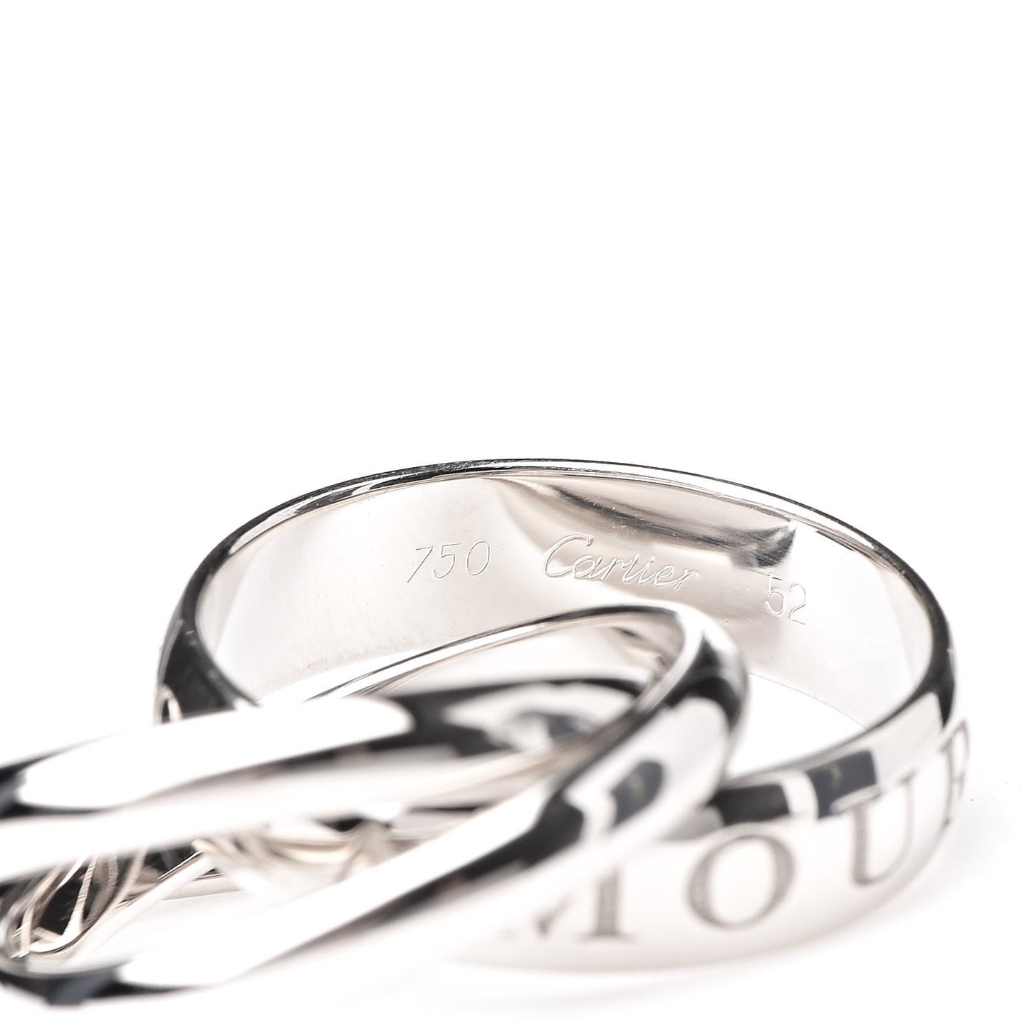 18K White Gold 98 Xmas Limited Trinity Ring 52 6