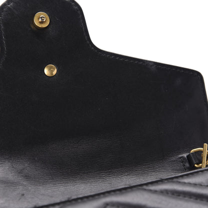 Gucci Calfskin Matelasse GG Marmont Chain Wallet Black 8 of 15