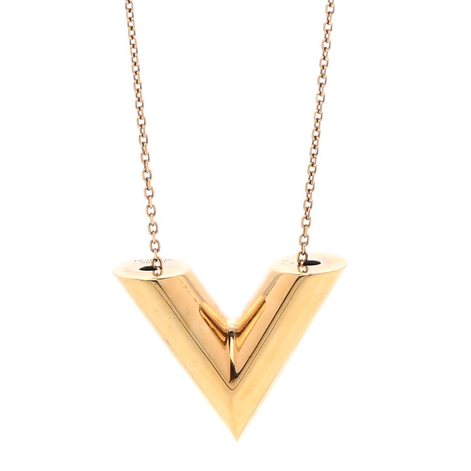 Louis Vuitton Essential V Necklace Gold 4 of 9