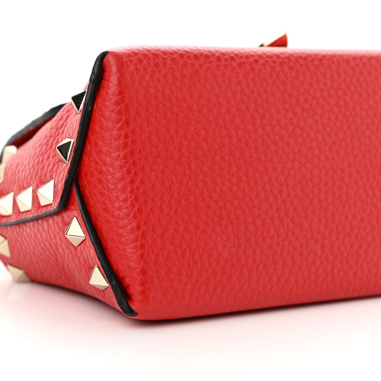 Pebbled Calfskin Mini Rockstud Crossbody Bag Rouge Pur