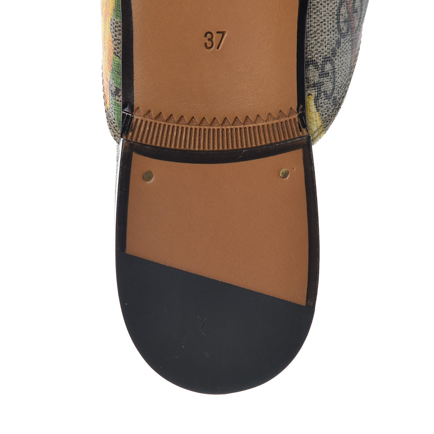 Gucci GG Supreme Monogram Tian Womens Princetown Slippers 37 Beige Ebony Multicolor 10 of 12