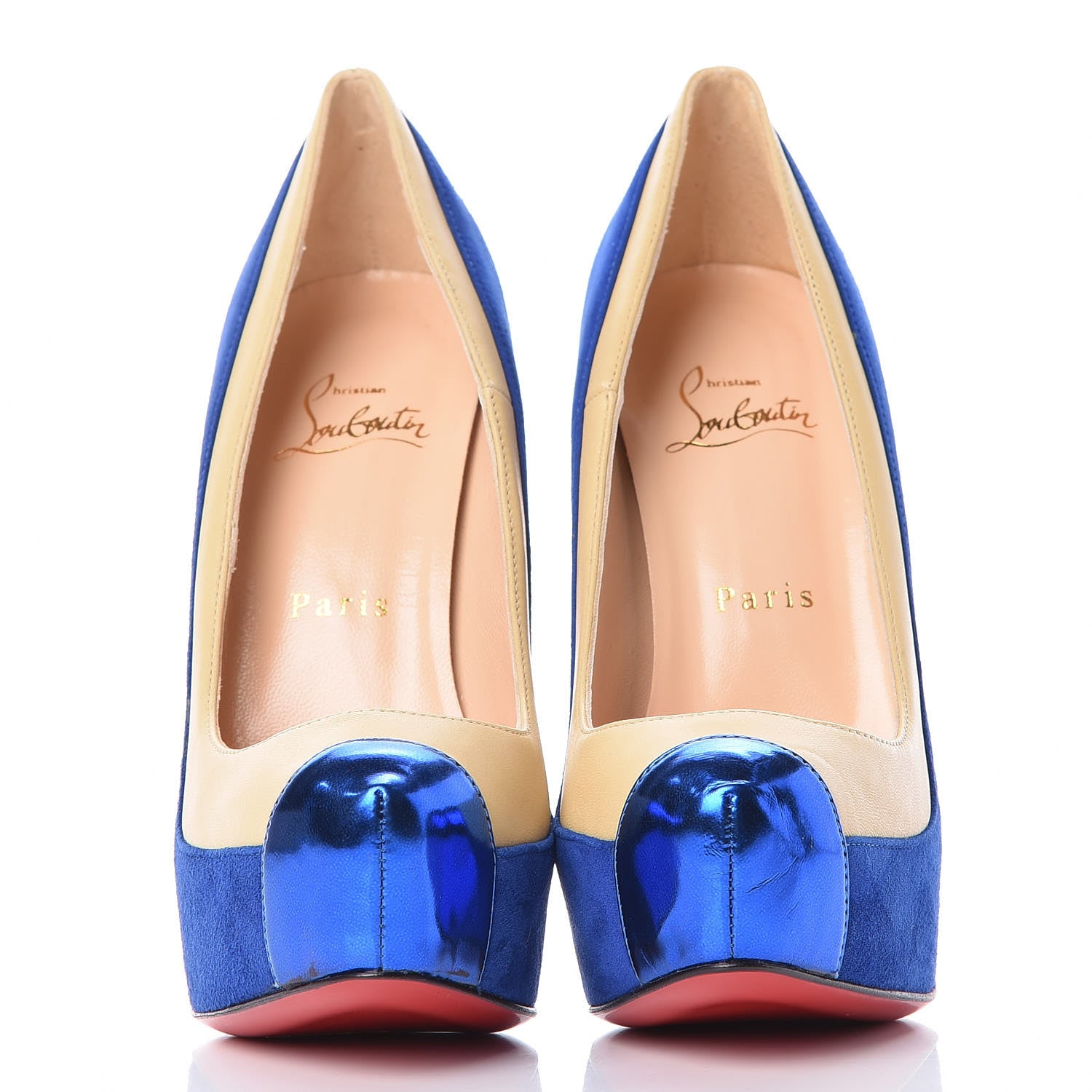 Christian Louboutin Suede Nappa Mirror Mago 160 Pumps 36.5 Blue 2 of 7