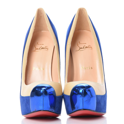 Christian Louboutin Suede Nappa Mirror Mago 160 Pumps 36.5 Blue 2 of 7