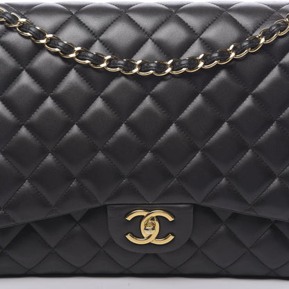 Chanel Lambskin Quilted Maxi Double Flap Black 13 of 13