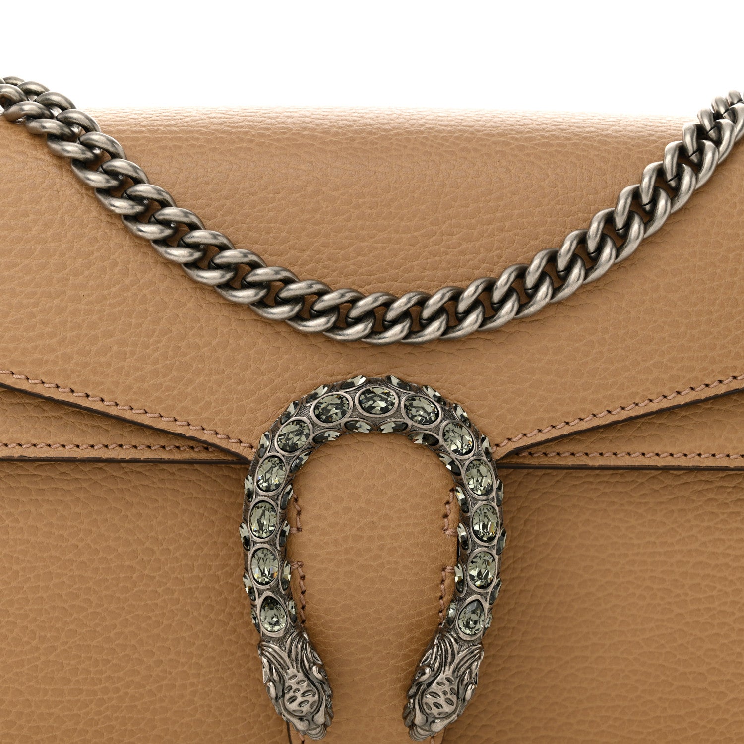 Gucci Dollar Calfskin Crystal Small Dionysus Shoulder Bag Natural Tan Black Diamond 8 of 11