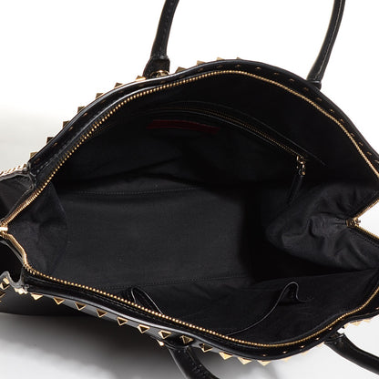 Valentino Garavani Vitello Rockstud Dome Shopper Black 8 of 15
