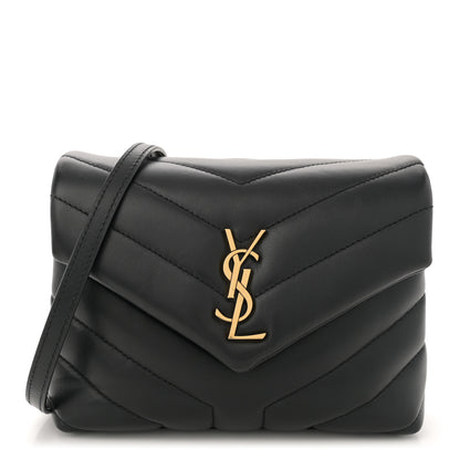 Saint Laurent Calfskin Y Quilted Monogram Toy Loulou Crossbody Bag Black 1 of 10