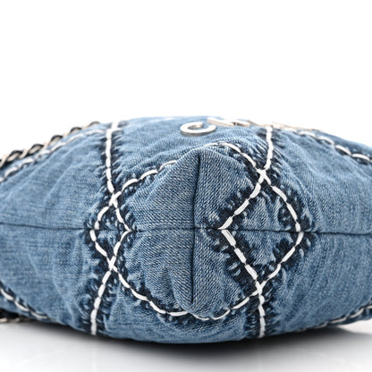 Chanel Denim Stitched Quilted Mini Chanel 22 Blue 9 of 11