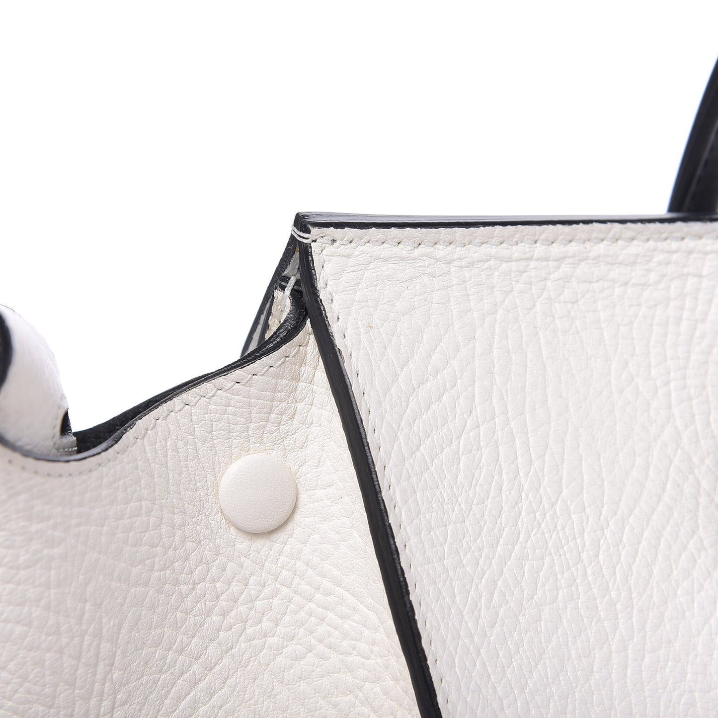 Elephant Calfskin Bi-Color Medium Tie Knot Tote White Black
