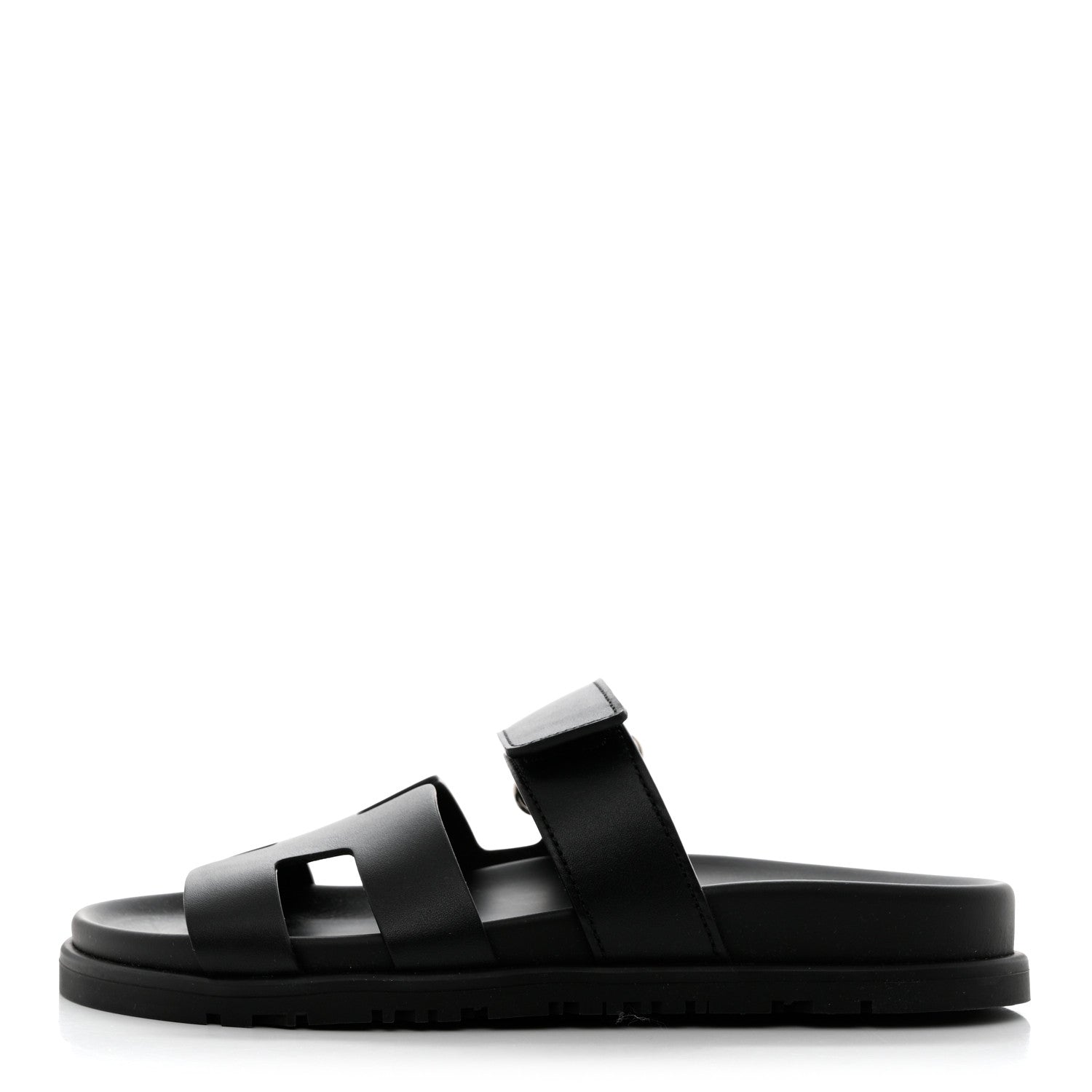 Hermes Calfskin Womens Chypre Sandal 35 Black 1 of 9