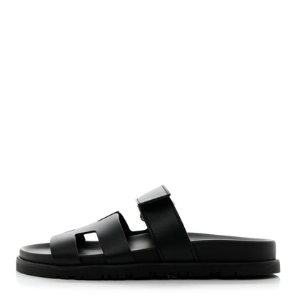 Hermes Calfskin Womens Chypre Sandal 35 Black 1 of 9