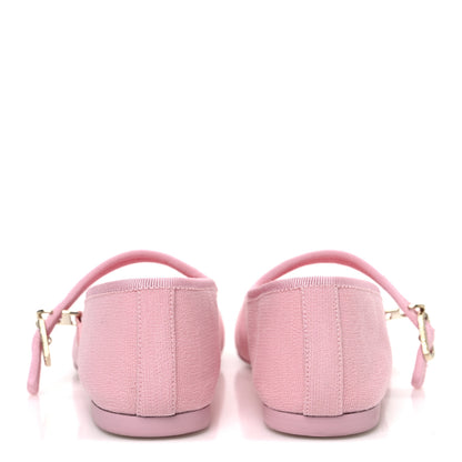 Chanel Fabric Grosgrain Mary Jane Flats 38 Light Pink Black 6 of 11