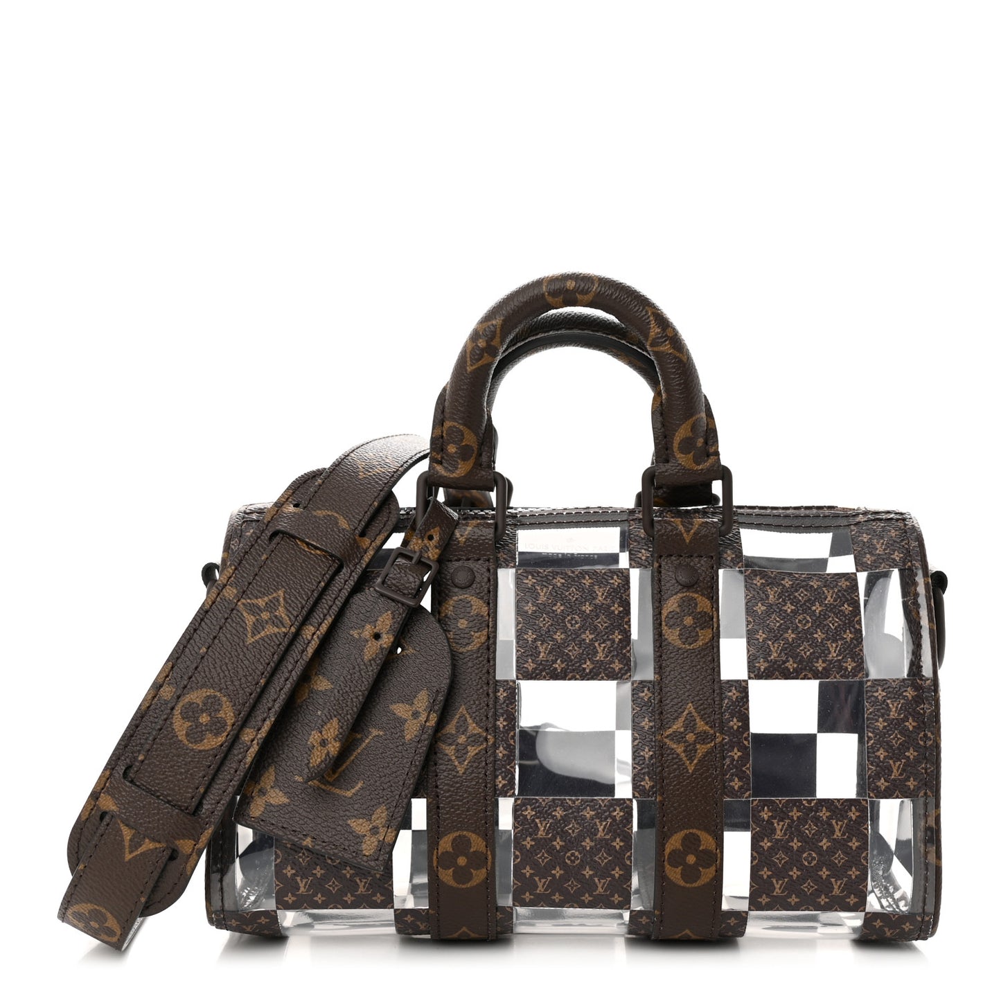 PVC Monogram Chess Keepall Bandouliere 25