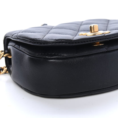 Chanel Calfskin Quilted Mini Coco Mail Clutch with Chain Black 9 of 10