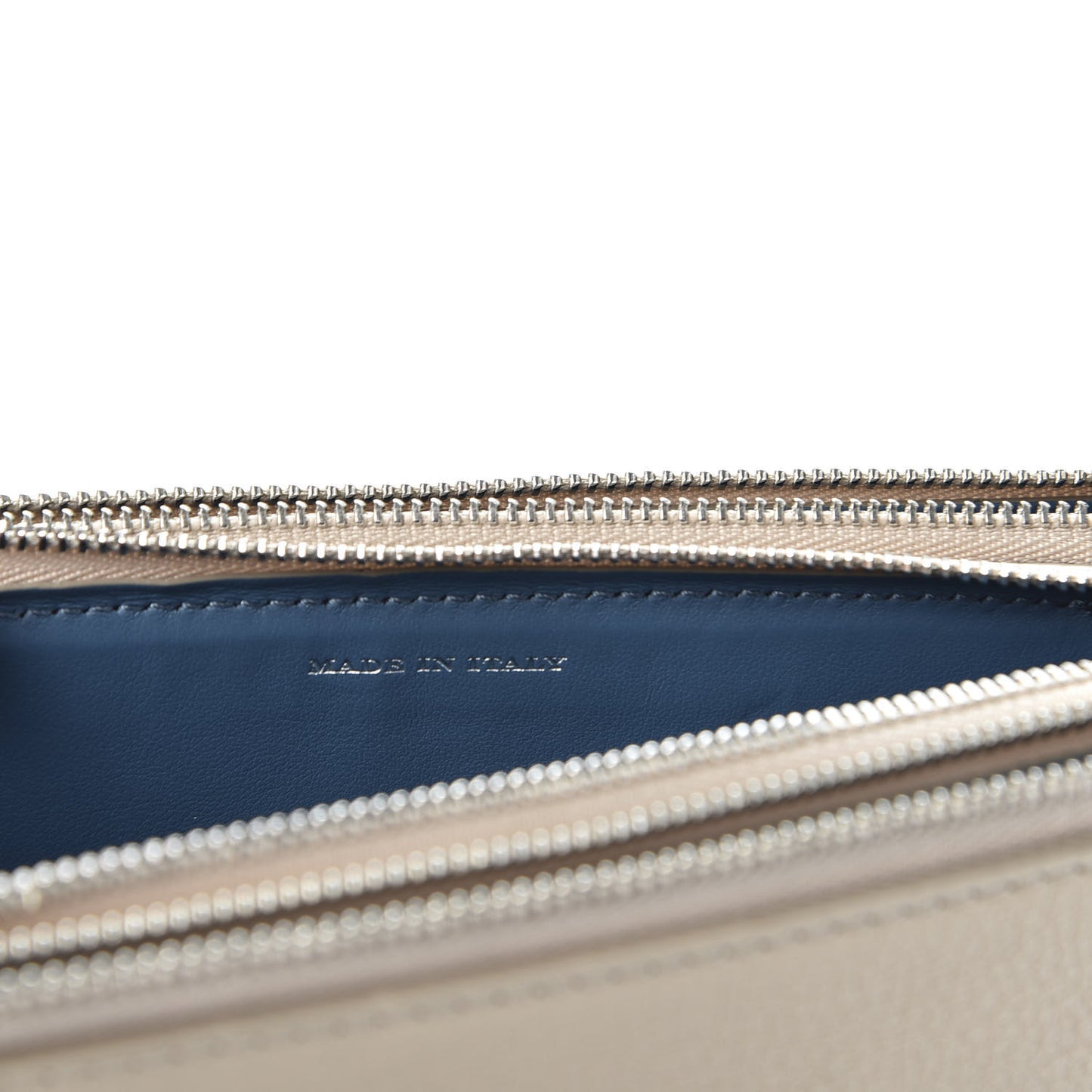 Grainy Goatskin Penhurst D-Ring Triple Zip Crossbody Bag Beige