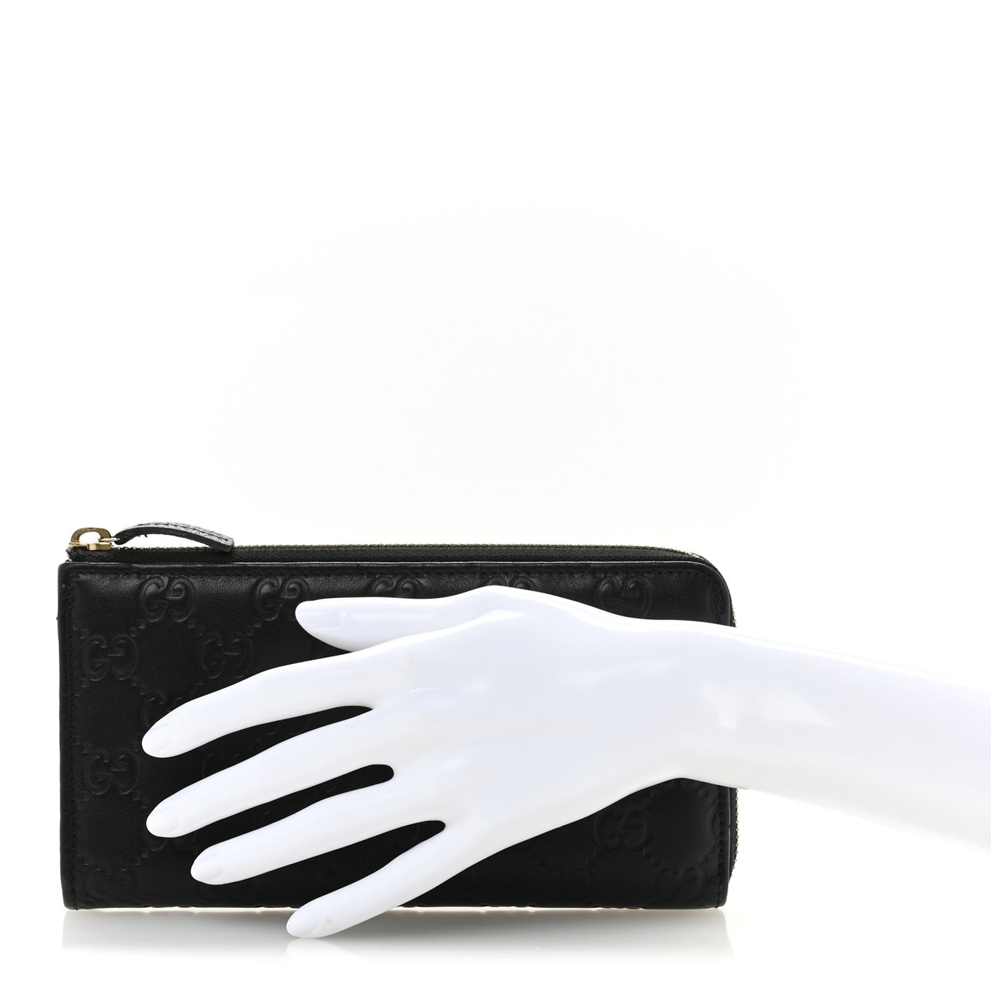 Guccissima Signature Zip Around Organizer Wallet Black