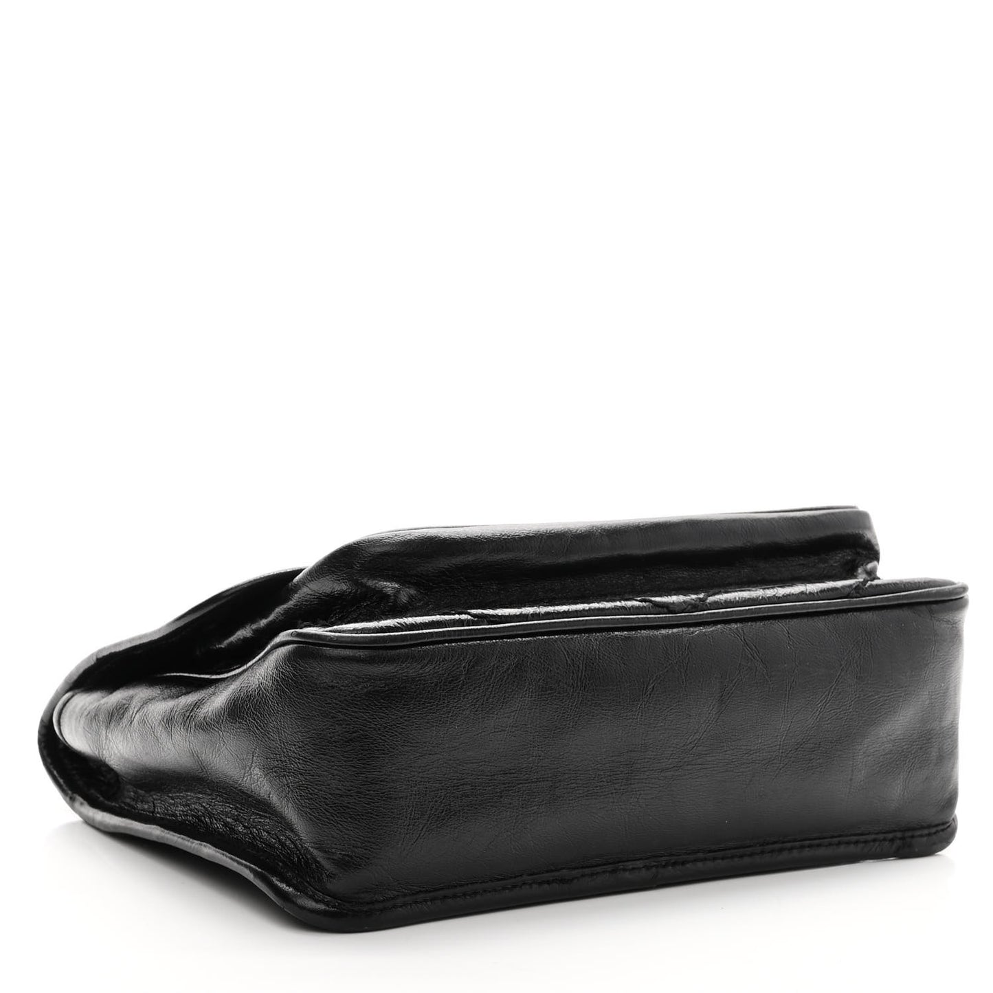 Crinkled Calfskin Matelasse Monogram Baby Niki Chain Satchel Black