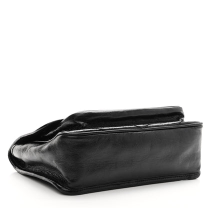 Saint Laurent Crinkled Calfskin Matelasse Monogram Baby Niki Chain Satchel Black 4 of 10