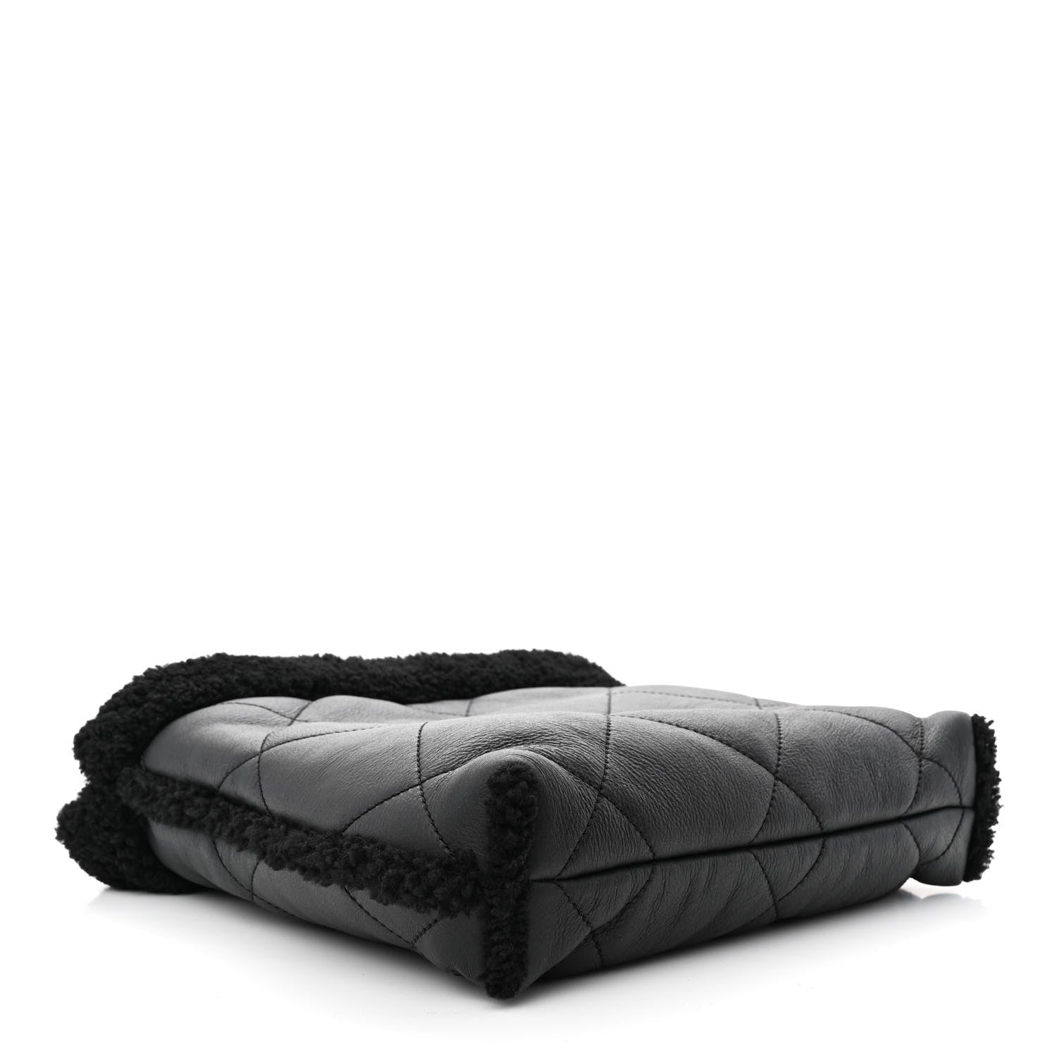 Chanel Shearling Aged Lambskin Quilted Small Chanel 22 Black 5 of 13