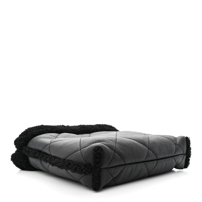 Chanel Shearling Aged Lambskin Quilted Small Chanel 22 Black 5 of 13