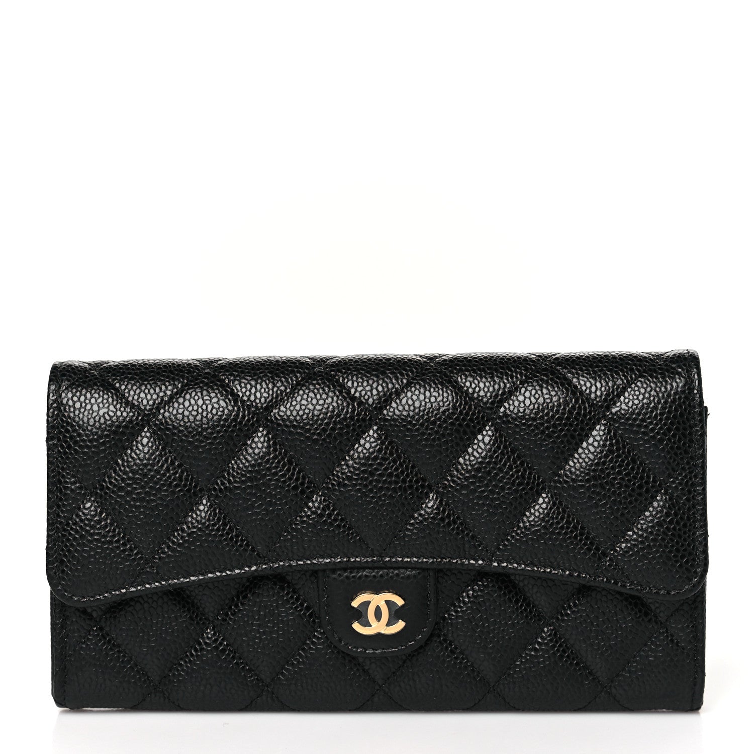 Chanel Caviar Quilted Large Gusset Flap Wallet Black 1 of 10