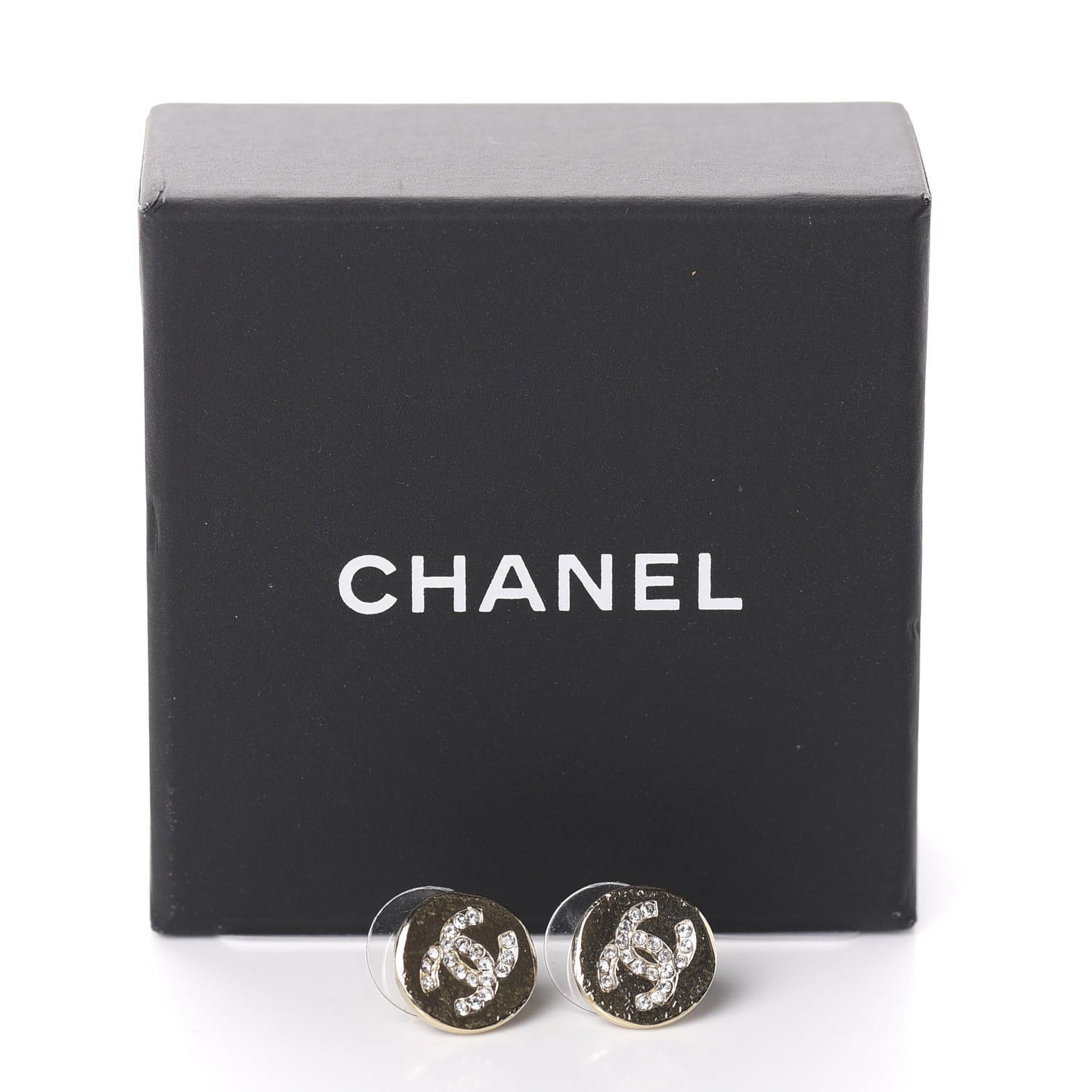 Crystal Papyrus Stud Earrings Gold