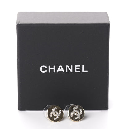 Chanel Crystal Papyrus Stud Earrings Gold 5 of 5