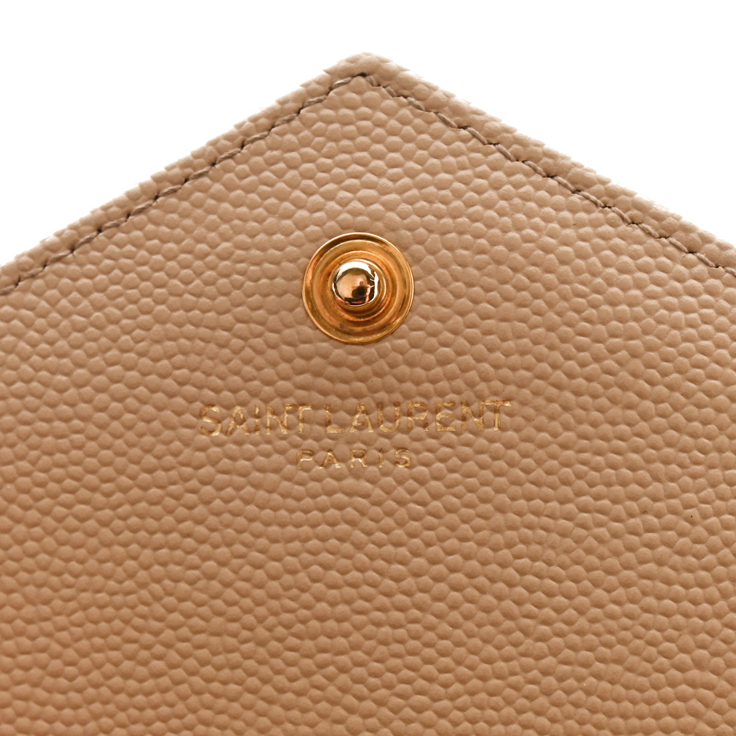 Saint Laurent Grain De Poudre Matelasse Chevron Monogram Chain Wallet Nude Powder 6 of 11