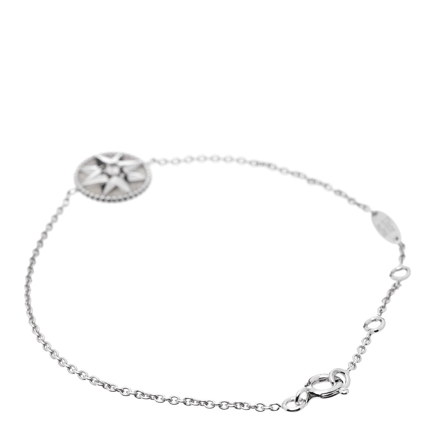 18K White Gold Diamond Mother of Pearl Rose Des Vents Bracelet