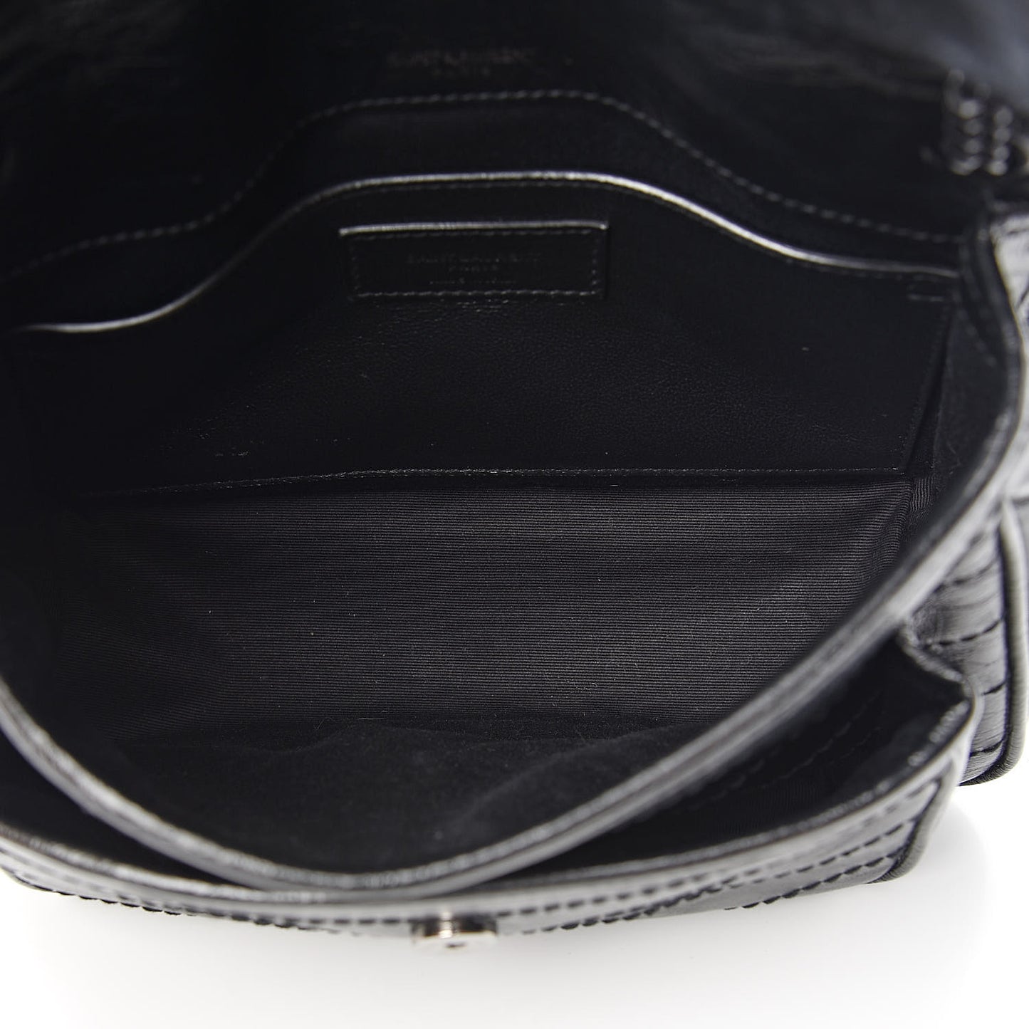 Crinkled Calfskin Matelasse Monogram Baby Niki Chain Satchel Black