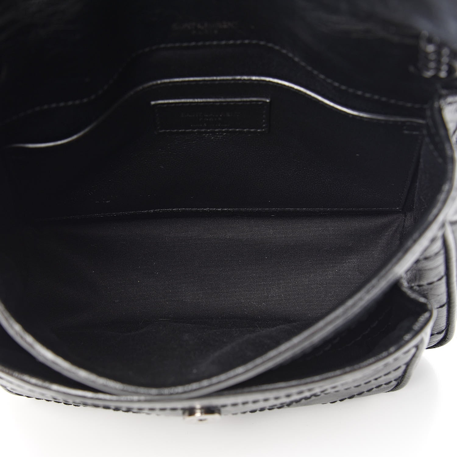 Saint Laurent Crinkled Calfskin Matelasse Monogram Baby Niki Chain Satchel Black 5 of 10