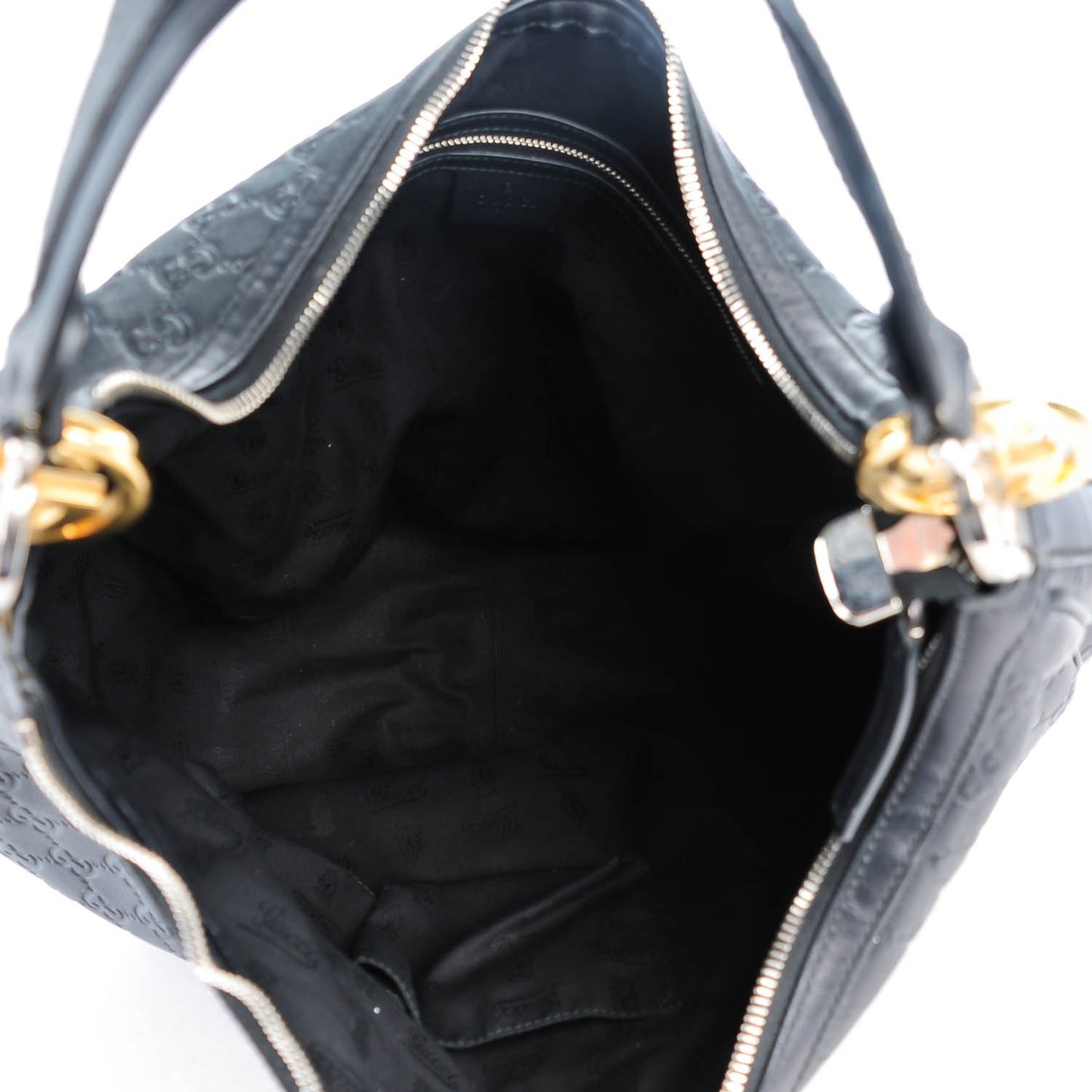 Guccissima Large GG Twins Hobo Black