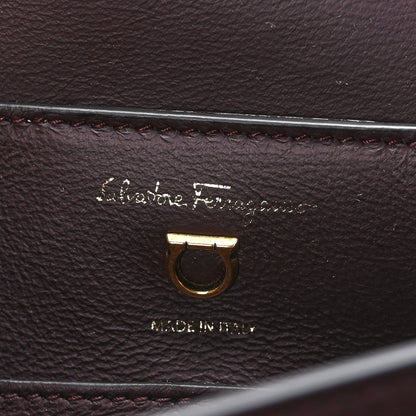 Salvatore Ferragamo Calfskin Canvas Small Trapezio Crossbody Burgundy 6 of 8